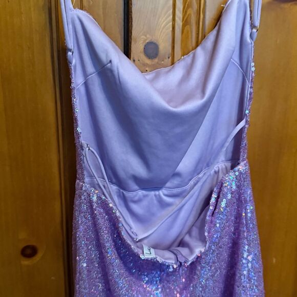LUCY IN the Sky Medium Lavender Purple Sequin Mini dress homecoming sorority - Picture 7 of 12